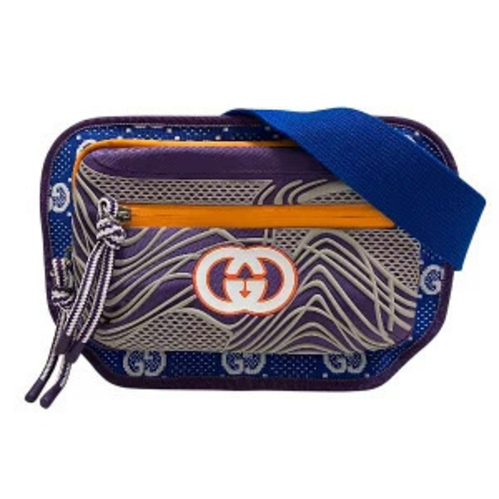 Gucci GG Rubber Belt Bag purple blue orange wavy